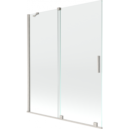 Mexen Velar dvojkrídlová sprchová zástena rozsuvná 140 x 150 cm, transparentná, brúsený nikel - 896-140-000-01-97