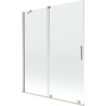 Mexen Velar dvojkrídlová sprchová zástena rozsuvná 140 x 150 cm, transparentná, brúsený nikel - 896-140-000-01-97