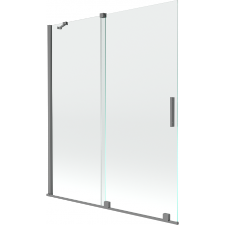 Mexen Velar dva-krídlové sprchové dvere posuvné 140 x 150 cm, transparentné, gun metal - 896-140-000-01-95