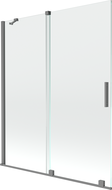 Mexen Velar dva-krídlové sprchové dvere posuvné 140 x 150 cm, transparentné, gun metal - 896-140-000-01-95