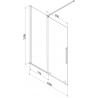 Mexen Velar dvojkrídlová posuvná vaňová zástenka 160 x 150 cm, transparentná, brúsený nikel - 896-160-000-01-97