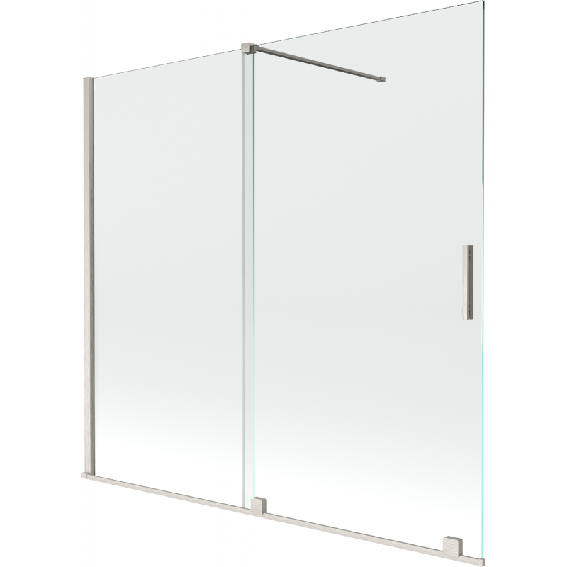 Mexen Velar vaňová zástena 2-krídlová posuvná 170 x 150 cm, transparentná, brúsený nikel - 896-170-000-01-97