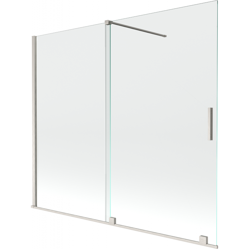 Mexen Velar vaňový paraván 2-dielny posuvný 180 x 150 cm, transparentný, brúsený nikel - 896-180-000-01-97