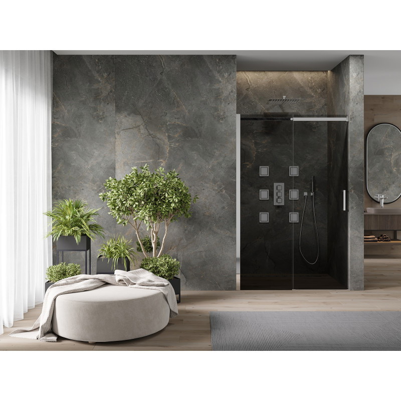 Mexen Omega sprchové dvere posuvné 110 cm, grafitové, chróm - 825-110-000-01-40