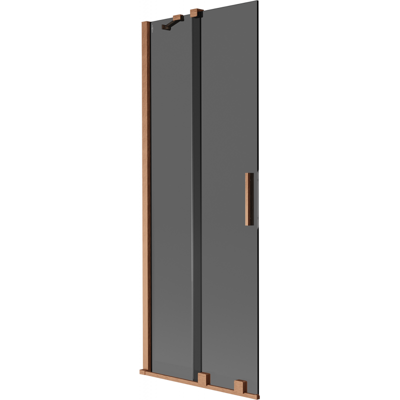 Mexen Velar 2-krídlová vaňová zástena 75 x 150 cm, grafit, leštená meď - 896-075-000-41-65