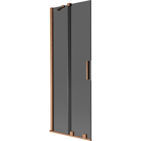 Mexen Velar 2-krídlová vaňová zástena 75 x 150 cm, grafit, leštená meď - 896-075-000-41-65