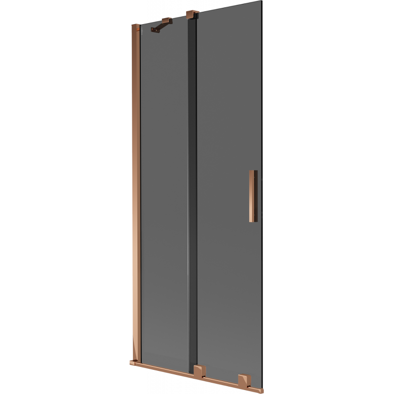 Mexen Velar vanová zástěna 2-dílná posuvná 80 x 150 cm, grafit, ružové zlato - 896-080-000-41-60
