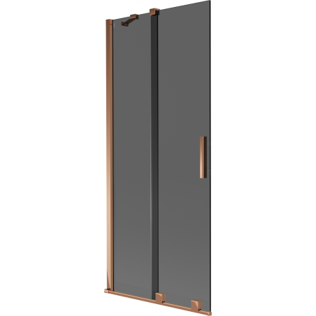 Mexen Velar vanová zástěna 2-dílná posuvná 80 x 150 cm, grafit, ružové zlato - 896-080-000-41-60