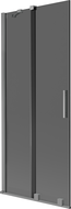 Mexen Velar dvojkrídlové posuvné sprchové dvere 80 x 150 cm, grafit, gun metal - 896-080-000-41-95