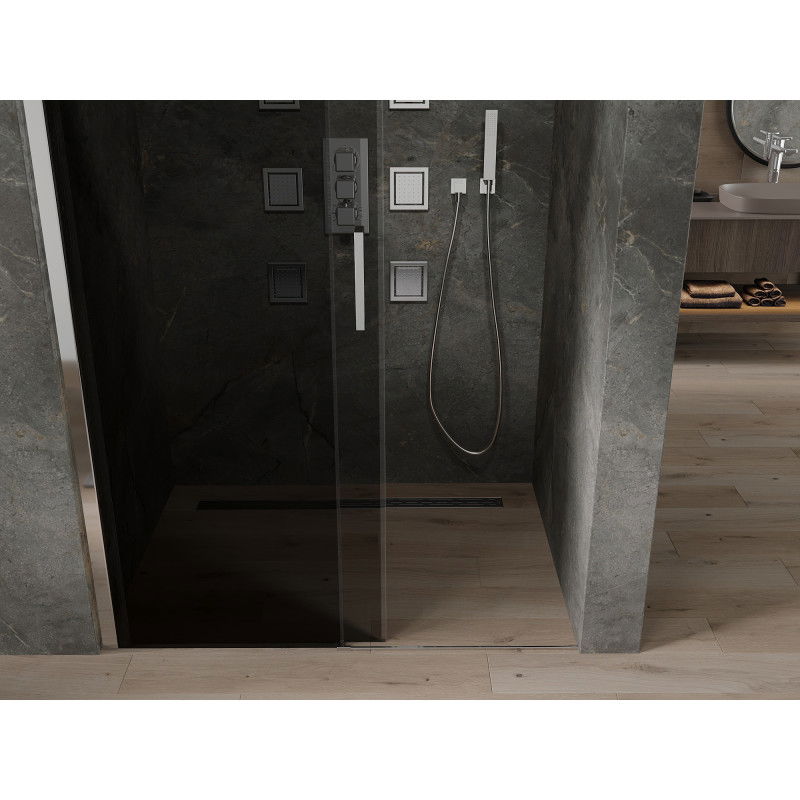 Mexen Omega posuvné sprchové dvere 130 cm, grafit, chróm - 825-130-000-01-40