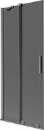 Mexen Velar vaňová zástena 2-krídlová posuvná 85 x 150 cm, grafit, brúsená gun gray - 896-085-000-41-66