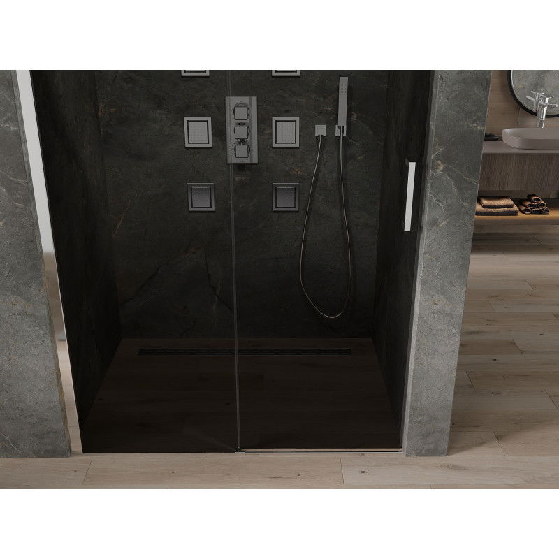 Mexen Omega posuvné sprchové dvere 160 cm, grafit, chróm - 825-160-000-01-40