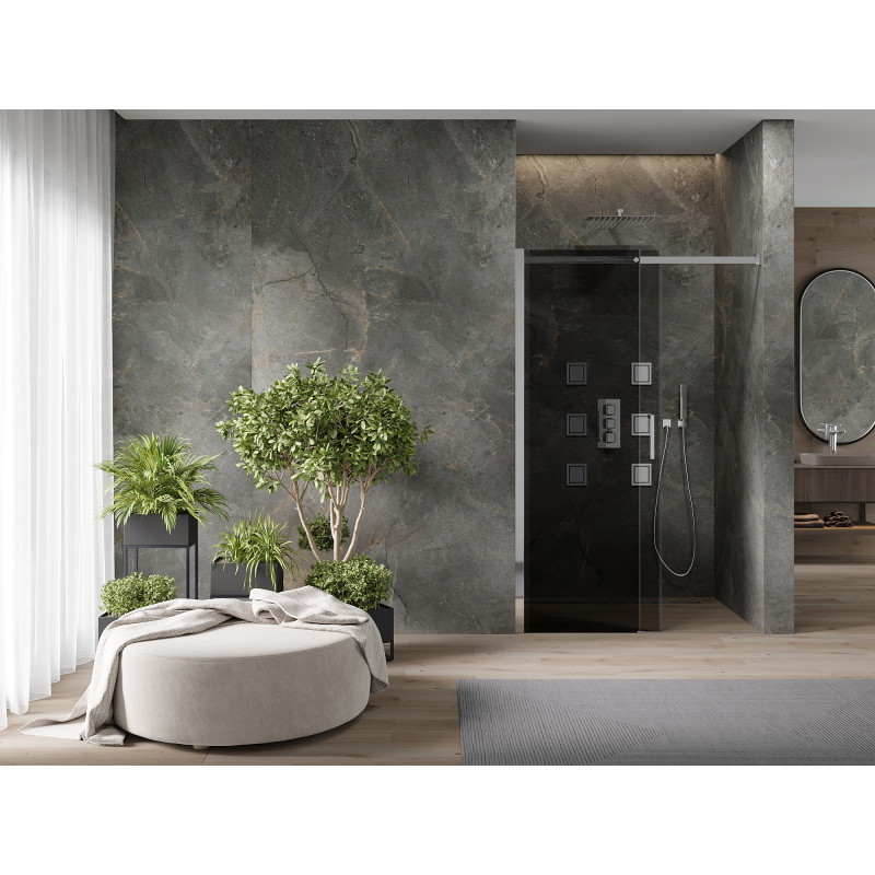 Mexen Omega sprchové posuvné dvere 160 cm, grafit, chróm - 825-160-000-01-40