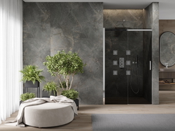 Mexen Omega sprchové posuvné dvere 160 cm, grafit, chróm - 825-160-000-01-40