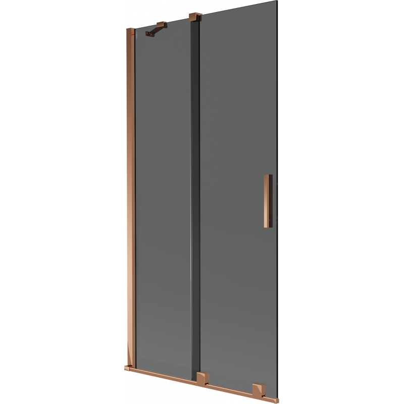 Mexen Velar sprchová zástena 2-krídlová posuvná 90 x 150 cm, grafit, ružové zlato - 896-090-000-41-60