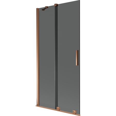 Mexen Velar sprchová zástena 2-krídlová posuvná 90 x 150 cm, grafit, ružové zlato - 896-090-000-41-60