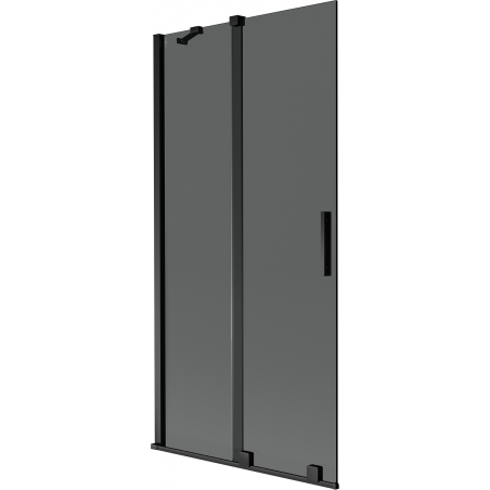 Mexen Velar vaňová zástena 2-krídlová zasúvacia 90 x 150 cm, grafit, čierna - 896-090-000-41-70