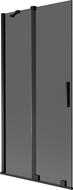 Mexen Velar vaňová zástena 2-krídlová zasúvacia 90 x 150 cm, grafit, čierna - 896-090-000-41-70