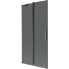 Mexen Velar 2-sprídlo sprchové zásteny posuvné 95 x 150 cm, grafit, brúsená Gun Gray - 896-095-000-41-66