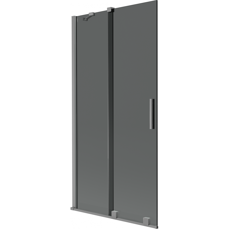Mexen Velar dvojkrídlové posuvné vaňové paravány 95 x 150 cm, grafit, gun metal - 896-095-000-41-95