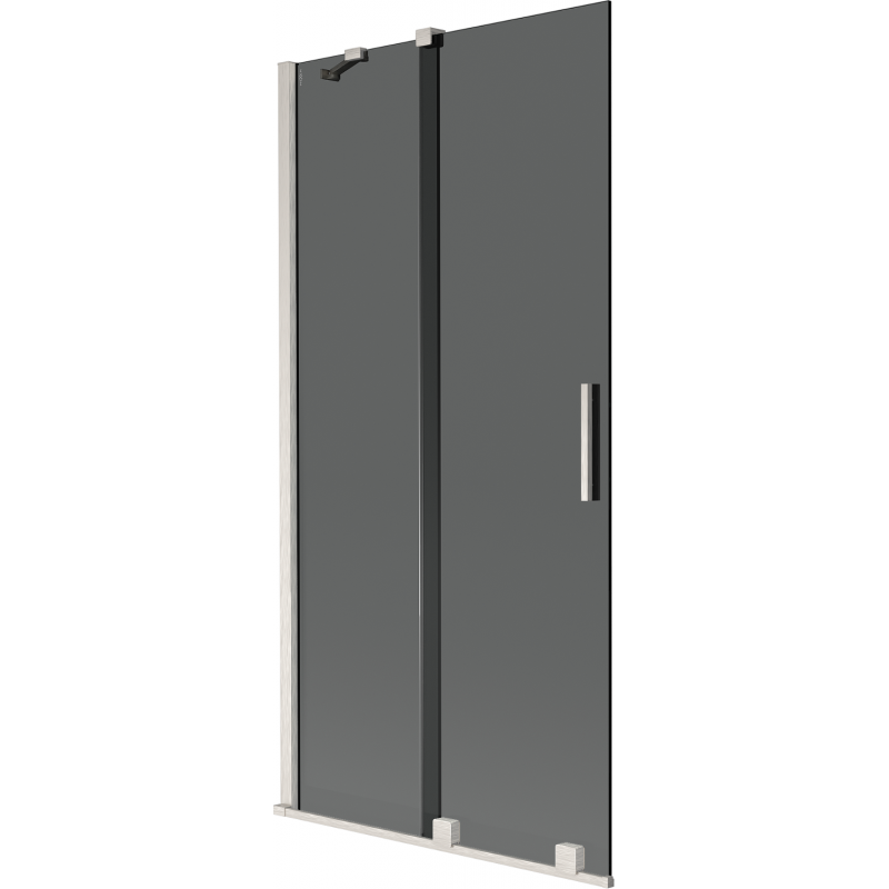 Mexen Velar sprchová zástenka 2-krídlová posuvná 95 x 150 cm, grafit, brúsený nikel - 896-095-000-41-97