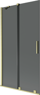 Mexen Velar paravan do vane, 2-krídlový, zasúvací, 100 x 150 cm, grafitový, zlatý kartáčovaný - 896-100-000-41-55