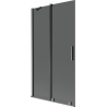 Mexen Velar vaňová zástena 2-krídlová posuvná 100 x 150 cm, grafit, gun gray kartáčovaný - 896-100-000-41-66