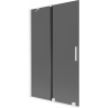 Mexen Velar vanová zástěna 2-křídlová posuvná 110 x 150 cm, grafitová, bílá - 896-110-000-41-20