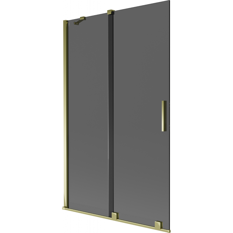 Mexen Velar 2-krídlový posuvný vaňový paraván 110 x 150 cm, grafitový, zlatý - 896-110-000-41-50