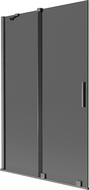 Mexen Velar vaňa zástena 2-krídlová posuvná 110 x 150 cm, grafitová, brúsená gun gray - 896-110-000-41-66