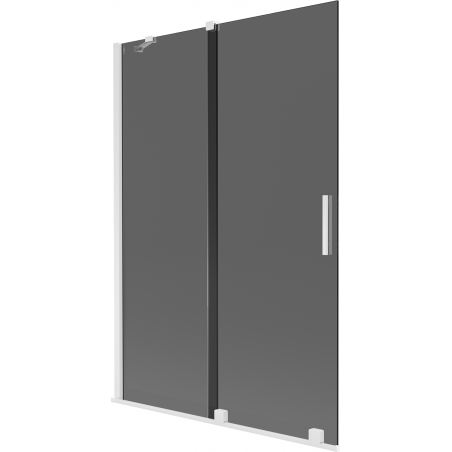 Mexen Velar vaňová zástena, dvojdielna posuvná 120 x 150 cm, grafit, biela - 896-120-000-41-20