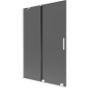 Mexen Velar vaňová zástena, dvojdielna posuvná 120 x 150 cm, grafit, biela - 896-120-000-41-20