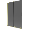 Mexen Velar sprchová zástenka 2-krídlová posuvná 120 x 150 cm, grafitová, zlatá - 896-120-000-41-50