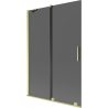Mexen Velar dvojkrídlový sprchový paraván 120 x 150 cm, grafit, zlatý kartáčovaný - 896-120-000-41-55