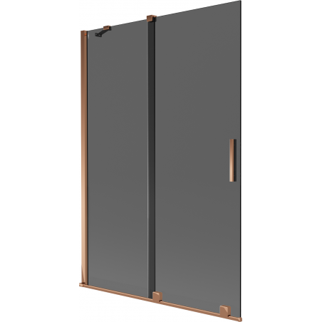 Mexen Velar dvojdverový sprchovací záves 120 x 150 cm, grafit, ružové zlato - 896-120-000-41-60