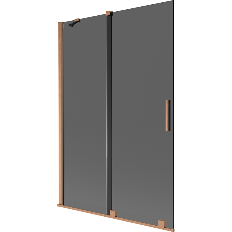 Mexen Velar dvojkrídlové sprchové dvere 120 x 150 cm, grafit, brúsená meď - 896-120-000-41-65