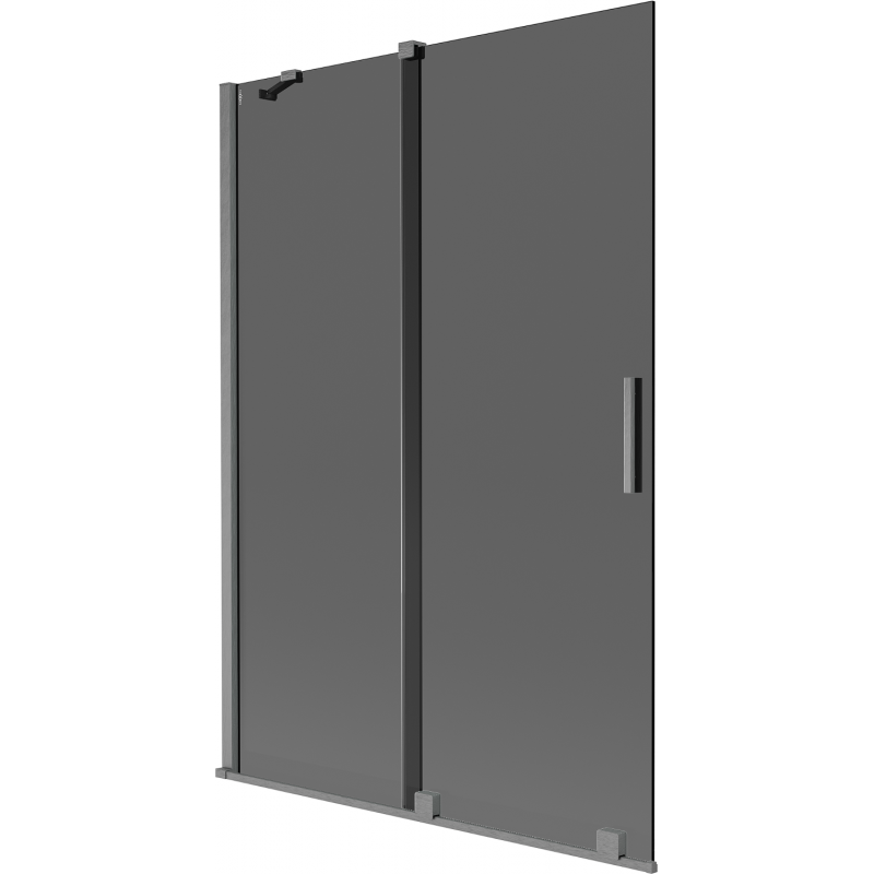 Mexen Velar sprchový panel 2-krídlový posuvný 120 x 150 cm, grafit, gun gray brúsený - 896-120-000-41-66