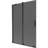 Mexen Velar dvojkrídlové sprchové týchnové dvere, 120 x 150 cm, grafit, čierna - 896-120-000-41-70