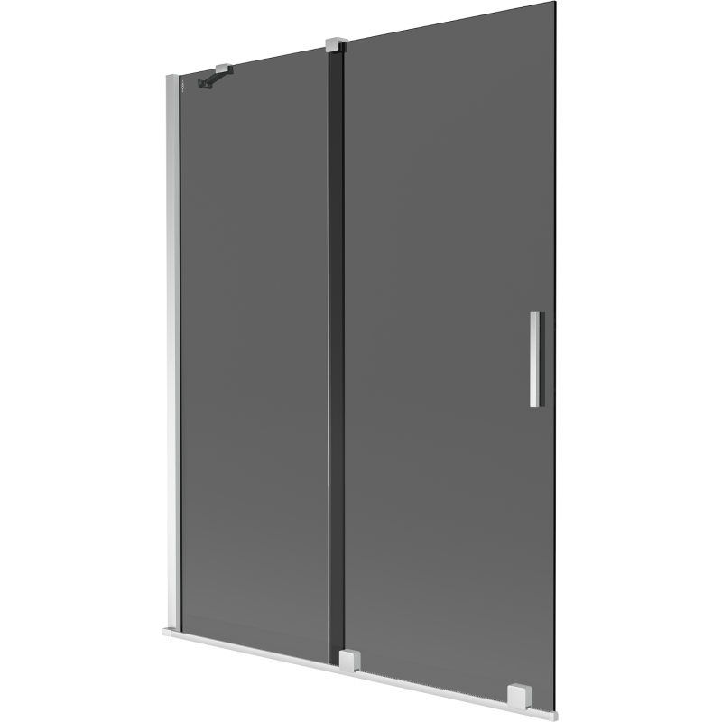 Mexen Velar dvojkrídlové posuvné vaňové zásteny 130 x 150 cm, grafit, chróm - 896-130-000-41-01