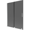 Mexen Velar dvojkrídlové posuvné vaňové zásteny 130 x 150 cm, grafit, chróm - 896-130-000-41-01