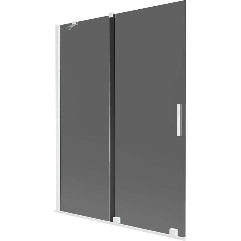 Mexen Velar sprchový kryt 2-krídľový posuvný 130 x 150 cm, grafitový, biely - 896-130-000-41-20