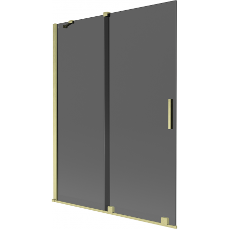 Mexen Velar paraván do vane 2-krídlový posuvný 130 x 150 cm, grafit, zlatý brúsený - 896-130-000-41-55