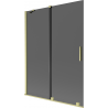 Mexen Velar paraván do vane 2-krídlový posuvný 130 x 150 cm, grafit, zlatý brúsený - 896-130-000-41-55