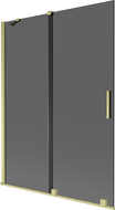 Mexen Velar paraván do vane 2-krídlový posuvný 130 x 150 cm, grafit, zlatý brúsený - 896-130-000-41-55