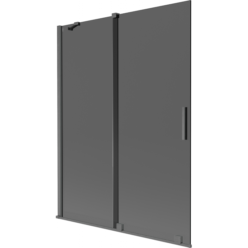 Mexen Velar sprchový paraván 2-krídlový posuvný 130 x 150 cm, grafit, kartáčovaná gun gray - 896-130-000-41-66