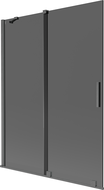 Mexen Velar sprchový paraván 2-krídlový posuvný 130 x 150 cm, grafit, kartáčovaná gun gray - 896-130-000-41-66