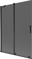 Mexen Velar vaňa zástena 2-panelová posuvná 130 x 150 cm, grafitová, čierna - 896-130-000-41-70