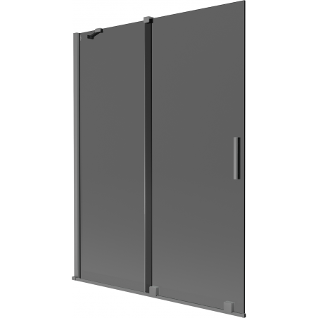 Mexen Velar dvojkrídlový posuvný vaňový paraván 130 x 150 cm, grafit, gun metal - 896-130-000-41-95