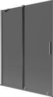 Mexen Velar vaňová zástena 2-krídlová posuvná 130 x 150 cm, grafit, gun metal - 896-130-000-41-95