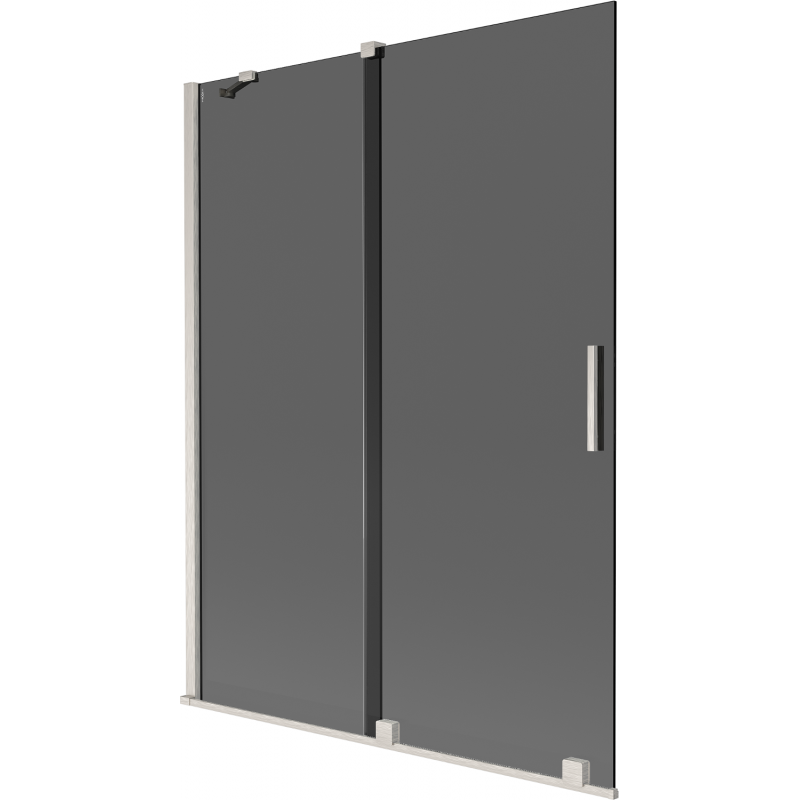 Mexen Velar dvojkrídlová sprchová zástena 130 x 150 cm, grafit, brúsený nikel - 896-130-000-41-97